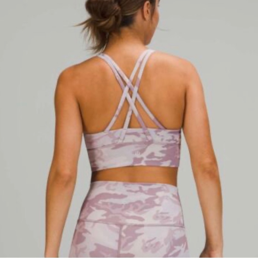 LULULEMON ENERGY LONGLINE CAMO BRA.SIZE 6